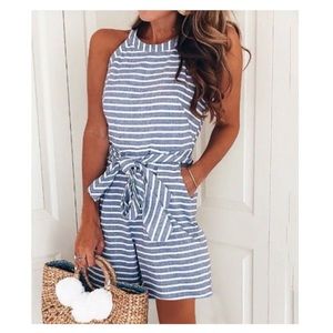 NEW Sleeveless Striped Romper